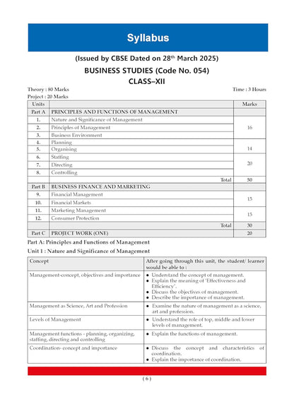 Oswaal CBSE Question Bank Chapterwise and Topicwise SOLVED PAPERS Class 12 Business Studies For Exam 2026