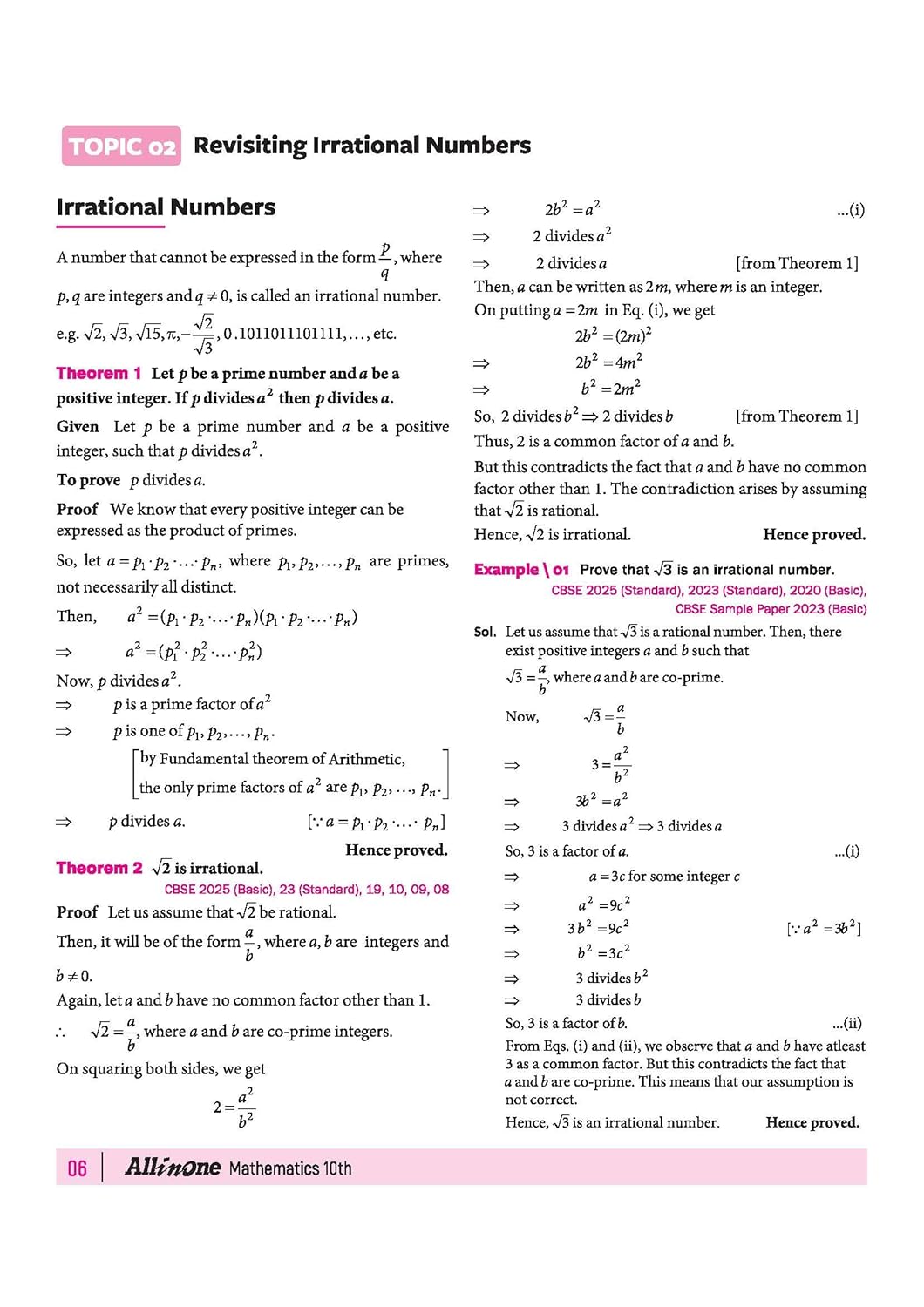 Arihant All in One Mathematics Class 10 for CBSE Exam 2026-27 | NCERT Based Complete Theory, Practice Exercises, CBQs, A-R, Sample Papers & Mind Maps | Revised Edition as per Latest Syllabu