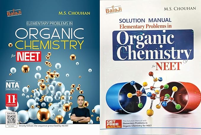 MS Chouhan - Elementary Problems in Organic Chemistry for NEET + Solution for the Same - Set of 2 Books - 11th/Ed. - 2024-25 Exams [ENGLISH LANGUAGE - ORIGINAL TOP GRADE PAPER & PRINT] 