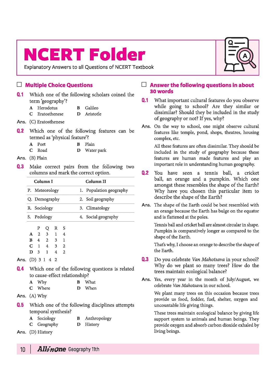 Arihant All in One Geography Class 11 for CBSE Exam 2026-27 | NCERT Based Complete Theory, Practice Exercises, CBQs, A-R, Sample Papers & Mind Maps | Revised Edition as per Latest Syllabus