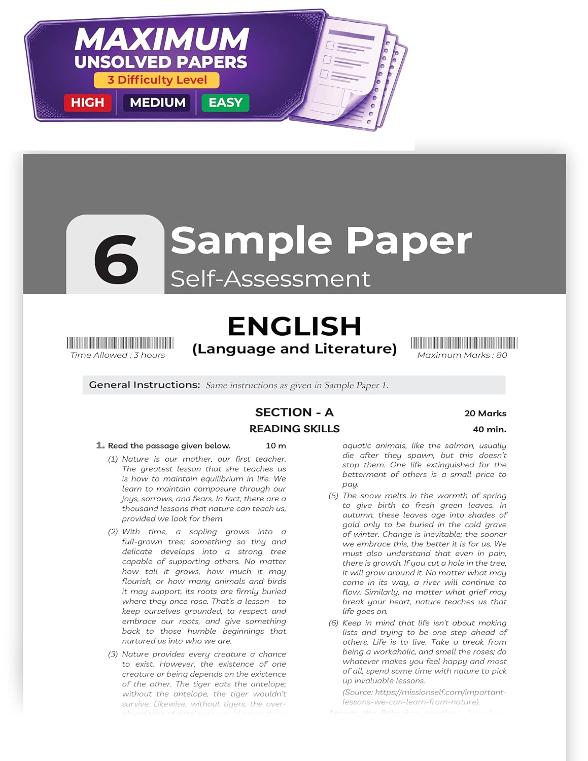 Educart CBSE Sample Paper Class 10 2026-27 English Language & Literature (with Topper-Style Solutions & Cheat Sheet Wall Chart) For 2027 Exam