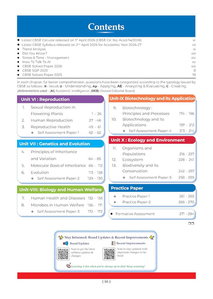Oswaal CBSE Class 12 Biology Question Bank | Chapter & Topic-wise Solved Papers (2017–2026) | Based on Latest Syllabus (April 2026) | Includes 2026 ... [Apr 09, 2026] Oswaal Editorial Board