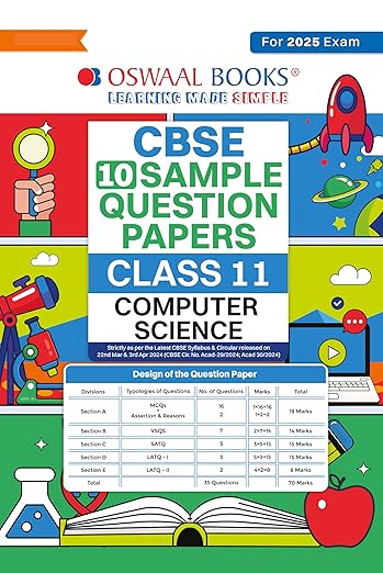 Oswaal Cbse Sample Question Papers Class 11 Computer Science Book (For 2025 Exam)