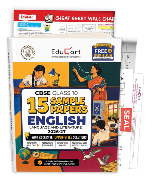 Educart CBSE Sample Paper Class 10 2026-27 English Language & Literature (with Topper-Style Solutions & Cheat Sheet Wall Chart) For 2027 Exam