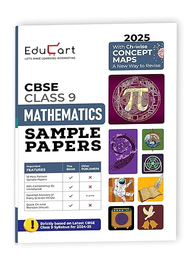 Educart CBSE Mathematics Class 9 Sample Papers for 2024-25 (Introducing Revision Maps) 2025