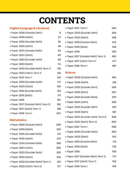 Gurukul By Oswaal CBSE 10 Years Solved Papers Class 10 Exam 2027 - Yearwise Board Solutions of Math Standard, English, Science & Social Science (All Sets Delhi & Outside), Latest Syllabus