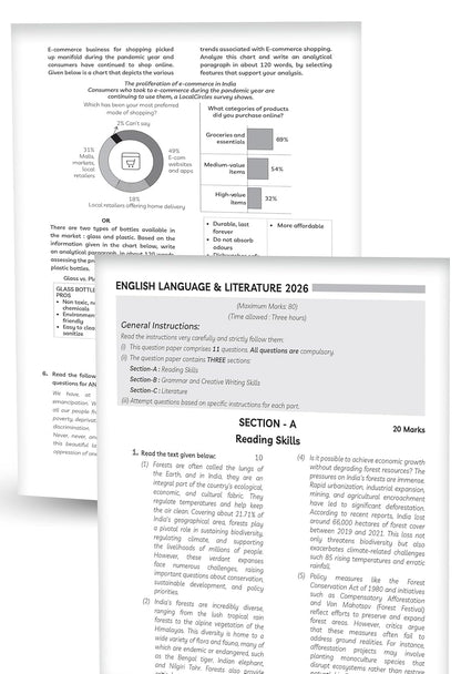 Educart Granth (10 subjects in 1) Educart Granth CBSE Class 10 Previous 10 Year Solved Papers 2027 - with PYQ Charts (Hindi A, Hindi B, English, Computer Apps, IT, ... Maths Basic, Social Science & Science)