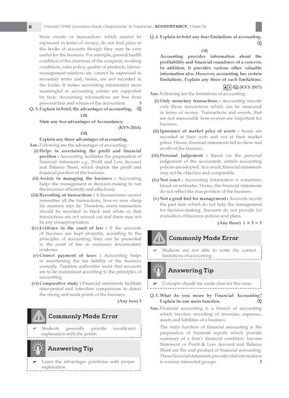 Oswaal CBSE Question Bank Class 11 Accountancy, Chapterwise and Topicwise Solved Papers For 2026 Exams