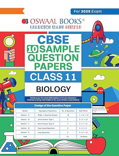 Oswaal Cbse Sample Question Papers Class 11 Biology Book (For 2025 Exam)