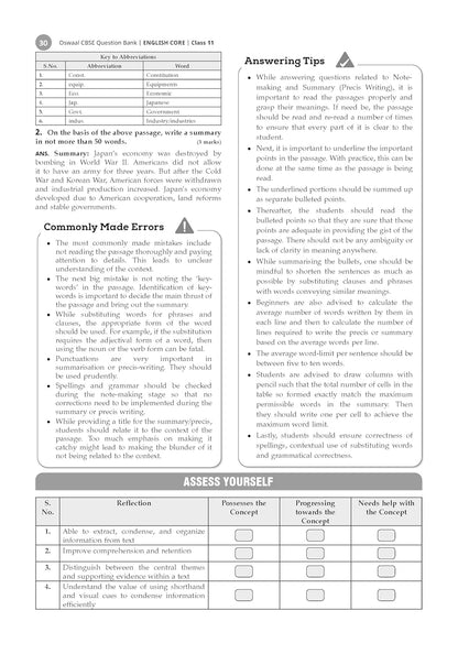 Oswaal CBSE Question Bank Class 11 English Core, Chapterwise and Topicwise Solved Papers For 2026 Exams