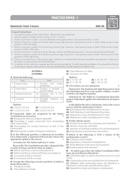 Oswaal CBSE Class 11 Political Science Question Bank | Chapter & Topic-wise Solved Papers (2017–2026) | Based on Latest Syllabus (April 2026) | Includes 2026 Papers | For 2027 Exam