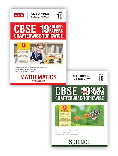 MTG CBSE 10 Years (2024-2015) Chapterwise Topicwise Solved Papers With Question Bank Class 10 Science, Mathematics (Set of 2 Books) - CBSE Champion For 2025 Exam | Video Solution of PYQs [Paperback] MTG Editorial Board