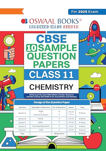 Oswaal Cbse Sample Question Papers Class 11 Chemistry Book (For 2025 Exam)