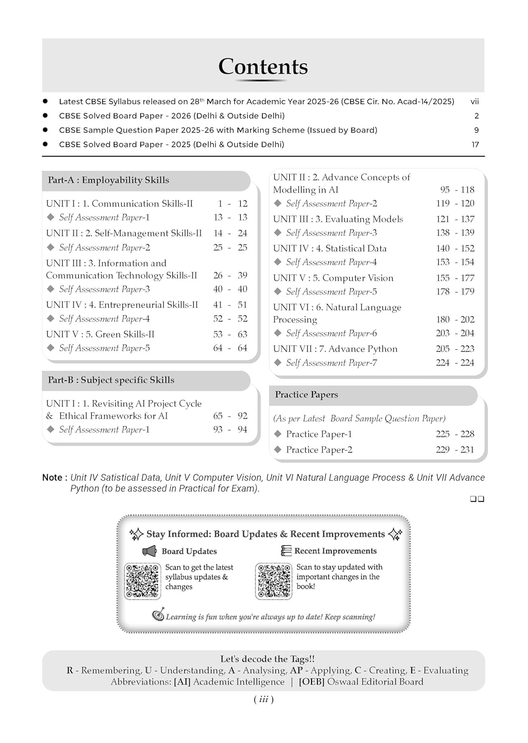Oswaal CBSE Class 10 Artificial Intelligence Question Bank | Chapter & Topic-wise Solved Papers (2017–2026) | Based on Latest Syllabus (April 2026) | Includes 2026 Papers | For 2027 Exam