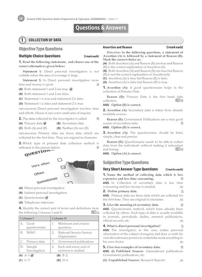 Oswaal CBSE Question Bank Class 11 Economics, Chapterwise and Topicwise Solved Papers For 2026 Exams