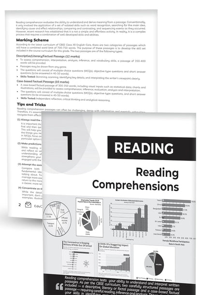 Educart CBSE Class 12 English Core Question Bank 2026–27 | 2027 Syllabus | Chapter-wise PYQs, Extract-Based, Case-Based Qs, Writing Skills & Notes