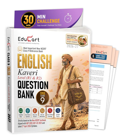 Educart CBSE Class 9 English Question Bank 2026-27 | Kaveri Level R1 & R2 | New NCERT Guide and Most Important Reference Book for 2027 (with ... extra) (NCERT Class 9 All Books 2026-27)