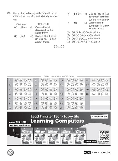 MTG International Computer Science Olympiad (ICSO) Workbook Class 8 - Chapter-wise MCQs, Quick Recap with Achievers Section - SOF Olympiad Books For 2026-27 Exam