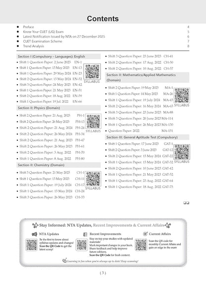 Oswaal NTA CUET (UG) 40 Combined Previous Years’ Solved Papers (2022-25) | Science Stream [PCM] (English, Physics, Chemistry, Mathematics/Applied Mathematics & General Aptitude Test) For 2026 Exam
