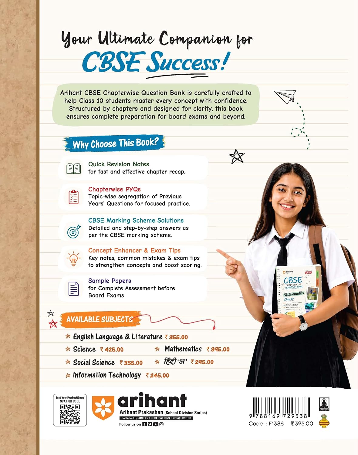 Arihant CBSE Mathematics Class 10 Chapterwise Question Bank for Board Exam 2027 | 1 Chapterwise PYQs with Revision Theory, Detailed Solutions, Exam ... as per Latest CBSE Syllabus & Exam Pattern