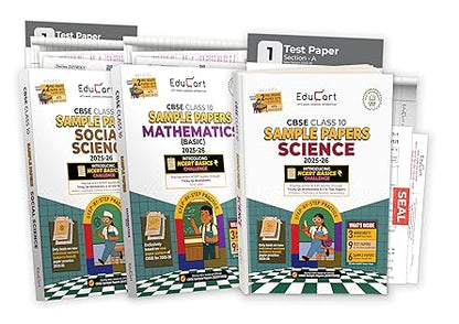 Educart CBSE Sample Paper Class 10 2025-26 - Science, Mathematics Basic & Social Science (Introducing exclusive step-by-step new practice concept on 2026 pattern) Set of 3 Books