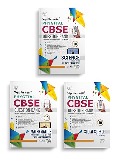 Together with CBSE Question Bank Class 10 Mathematics Std, Science & Social Science (Set of 3) Phygital Edition for Exam 2024-25 (Chapterwise & Topicwise)