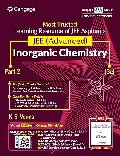 JEE Advanced Inorganic Chemistry: Part 2 with Free Online Assessments and Digital Content (Concept videos and Solution videos) 2024 | Cengage