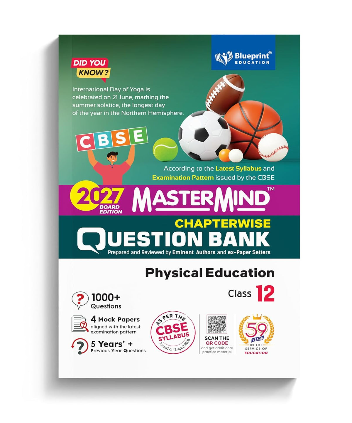 Mastermind CBSE Physical Education Class 12 Question Bank Exam 2026-27 | Chapter & Topic wise Solved Question | Latest Syllabus | Includes 2026 Papers