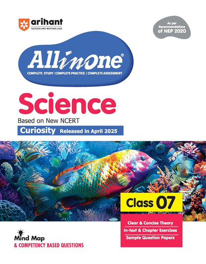 Arihant All in One Science Class 7 for CBSE Exam 2025-26 | Latest NCERT-Based Book | Full Syllabus Coverage with Chapterwise Theory, Grammar, Writing, Practice & Sample Papers