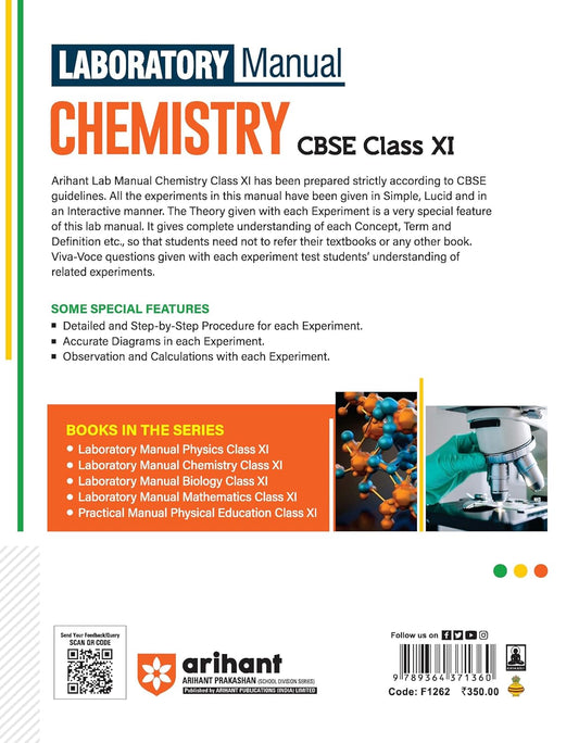 Arihant Chemistry Lab Manual Class 11 | Experiments + Viva Voce CBSE 2025