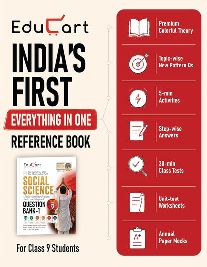 Educart CBSE Class 9 Social Science (SST) Question Bank 2026-27 | Understanding Soc. India & Beyond PART-1 | Most Important Reference Book for 2027 ... extra) (NCERT Class 9 All Books 2026-27) (Copy)