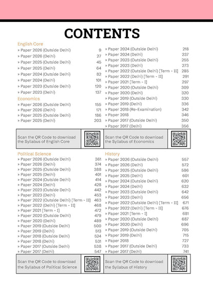 Gurukul by Oswaal CBSE Class 12 Humanities Stream 10 Years Solved Papers for 2027 Exam | Yearwise Board Papers 2017–2026 |History, Geography, Political Science, Economics, Sociology, Psychology, English