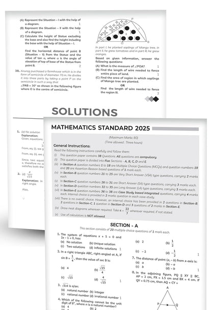 Educart Granth CBSE Class 10 Previous 10 Year Solved Papers 2026 - with PYQ Charts (Mathematics Standard & Basic, Social Science, Science, Hindi A & B, English, Computer Applications, IT and Sanskrit) for 2025-26 Boards