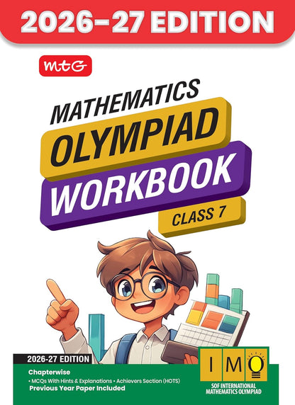 MTG International Mathematics Olympiad (IMO) Workbook Class 7 - Chapter-wise MCQs with Achievers Section - SOF Olympiad Books For 2026-27 Exam