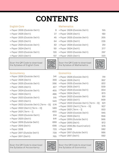 Gurukul by Oswaal CBSE Class 12 Commerce Stream 10 Years Solved Papers for 2027 Exam | Yearwise Board Papers 2017–2026 | Math, Accounts, Economics, Business Studies, English | All Sets Delhi & Outside