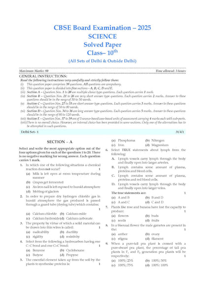Oswaal CBSE Question Bank Chapterwise and Topicwise SOLVED PAPERS Class 10 Science For Exam 2026
