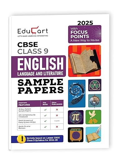 Educart CBSE English Language and Literature Class 9 Sample Papers for 2024-25 (Introducing Revision Maps) 2025