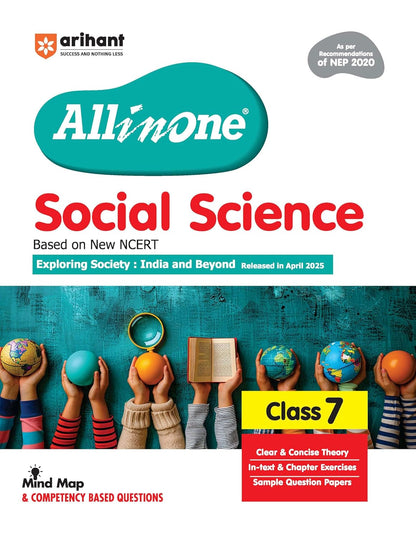 Arihant All in One Social Science Class 7 for CBSE Exam 2025-26 | Latest NCERT-Based Book | Full Syllabus Coverage with Chapterwise Theory, Grammar, Writing, Practice & Sample Papers