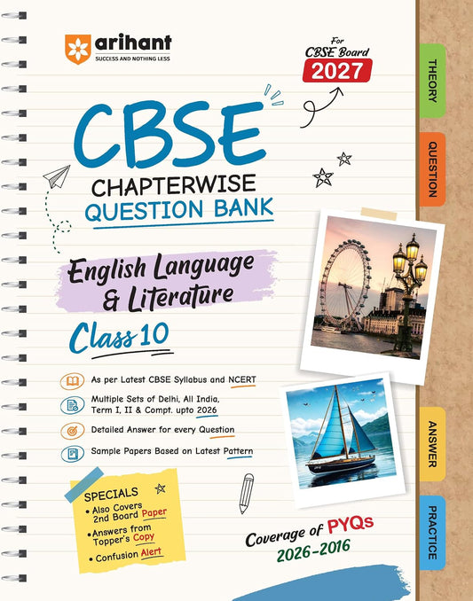 Arihant CBSE Question Bank Class 10 English Language & Literature For Board Exam 2027 | Chapterwise PYQs (2026–2016) with Revision Theory, Detailed Solutions, Exam Tips & Sample Papers