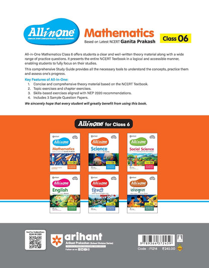 Arihant All in One Mathematics Class 6 for CBSE Exam 2025-26 | Based on the latest NCERT Ganita Prakash | Competency-Based Questions for Class 6 | Complete Study, Complete Practice, Complete Assessment