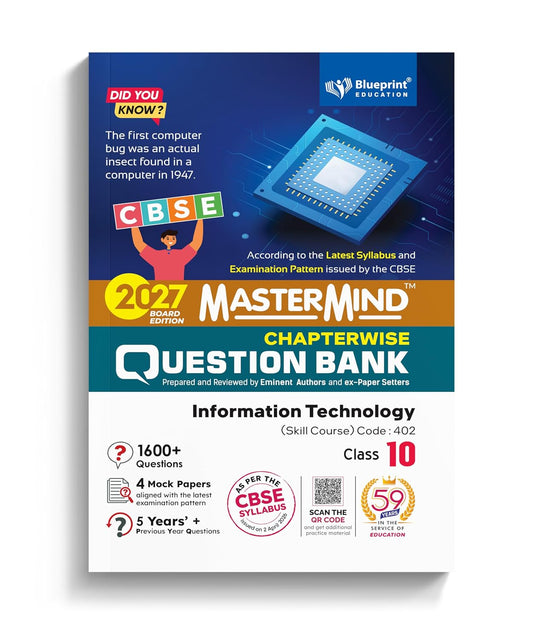 Mastermind CBSE Class 10 Information Technology Question Bank Exam 2026-27 | Chapter & Topic wise Solved Question | Latest Syllabus | Includes 2026 Papers