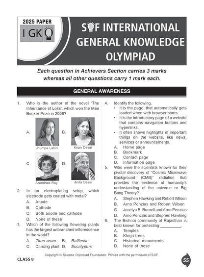 MTG International General Knowledge Olympiad (IGKO) Workbook Class 8 - Chapter-wise MCQs with Achievers Section - SOF Olympiad Books For 2026-27 Exam