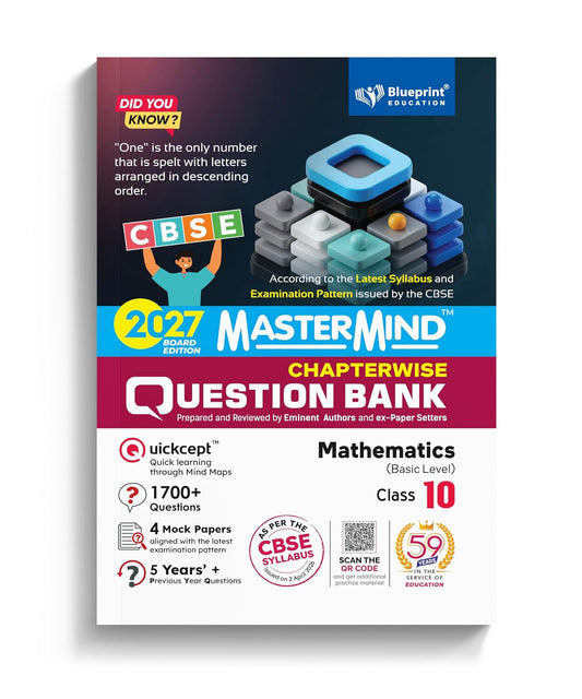 Mastermind CBSE Class 10 Math Basic Question Bank 2027 Exam With 4 Mock Sample Paper | Prevous Year Questions ( PYQ) | Based on New Syllabus Issued on 2 April 2026