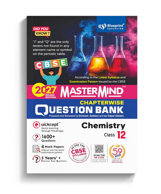 Mastermind CBSE Class 12 Chemistry Question Bank 2027 | Chapter & Topic-wise Solved Papers | Based on Latest Syllabus (2 April 2026) | Includes 2026 Papers | | For 2027 Exam