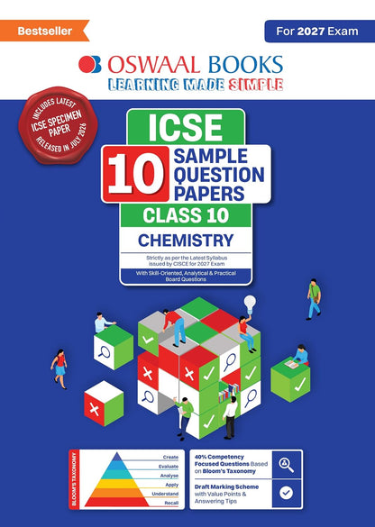 Oswaal ICSE | 10 Sample Question Papers | Class 10 | Chemistry (For 2027 Exam) | Includes–Board Paper 2026 & Specimen 2027 | With On Tips Notes, Mind Maps & Oswaal AI