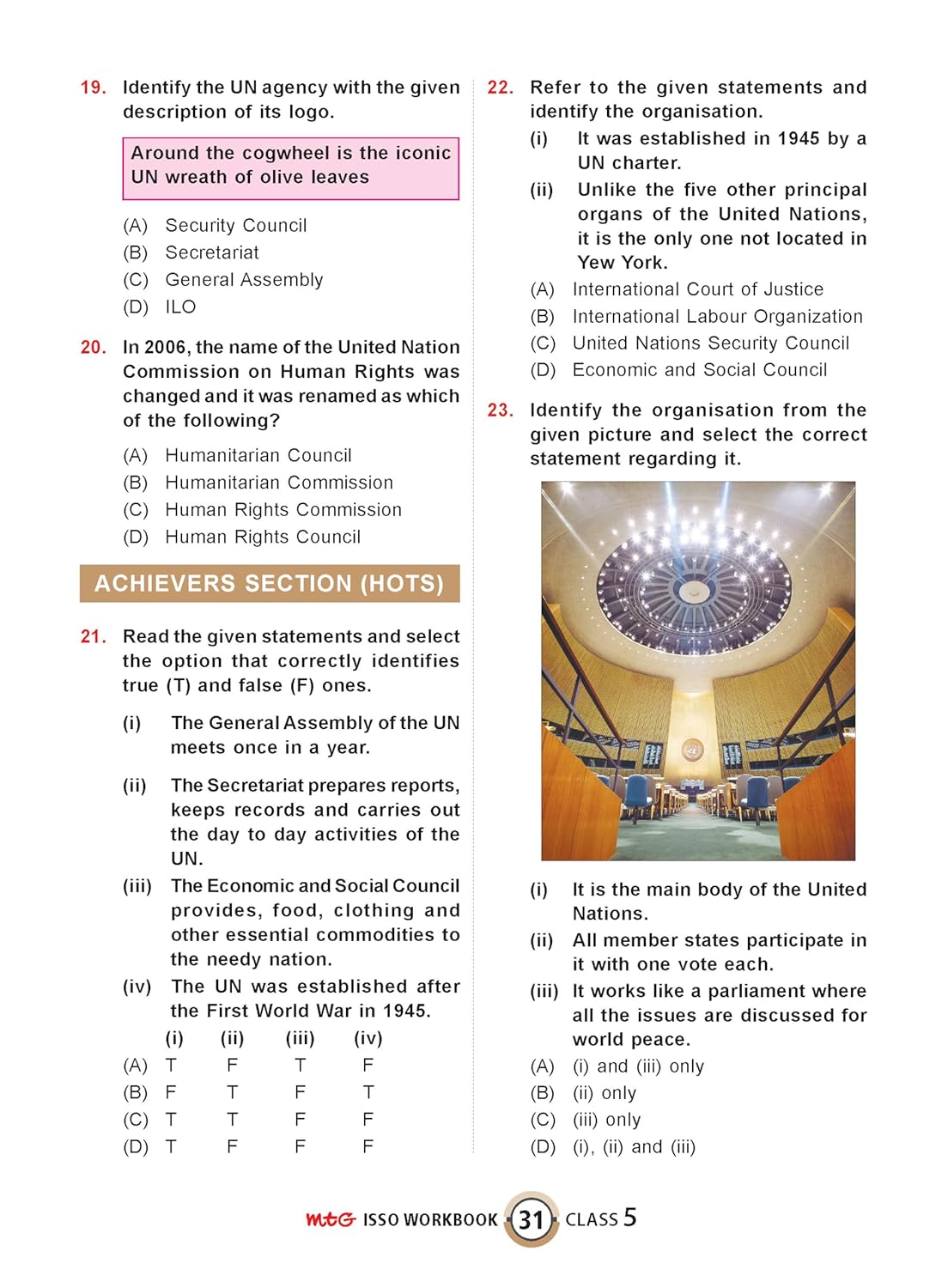 MTG International Social-Studies Olympiad (ISSO) Workbook Class 5 - Chapter-wise MCQs with Achievers Section - SOF Olympiad Books For 2026-27 Exam