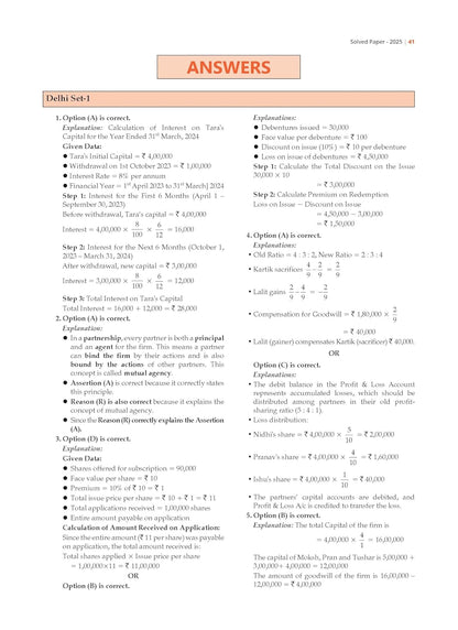 Oswaal CBSE Question Bank Chapterwise and Topicwise SOLVED PAPERS Class 12 Accountancy For Exam 2026