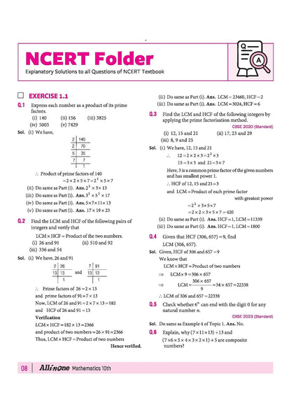 Arihant All in One Mathematics Class 10 for CBSE Exam 2026-27 | NCERT Based Complete Theory, Practice Exercises, CBQs, A-R, Sample Papers & Mind Maps | Revised Edition as per Latest Syllabu