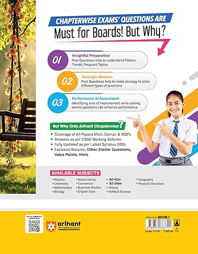 Arihant CBSE Chapterwise Question Bank 2025–2016 for Class 12 English Core | Latest Syllabus | Includes Solved Papers, Sample Papers, and CBSE Marking Scheme