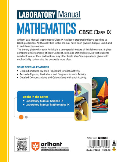Arihant Laboratory Manual Mathematics for CBSE Class IX (9th) | Complete Practical Book with Experiments, Viva Voce Questions & Answers | NCERT Compliant Lab Book (Copy)